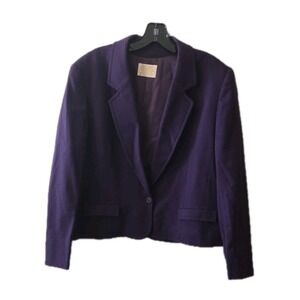 Pendleton Vintage Wool Blazer Women's‎ 14 Purple USA Made Tailored Jacket